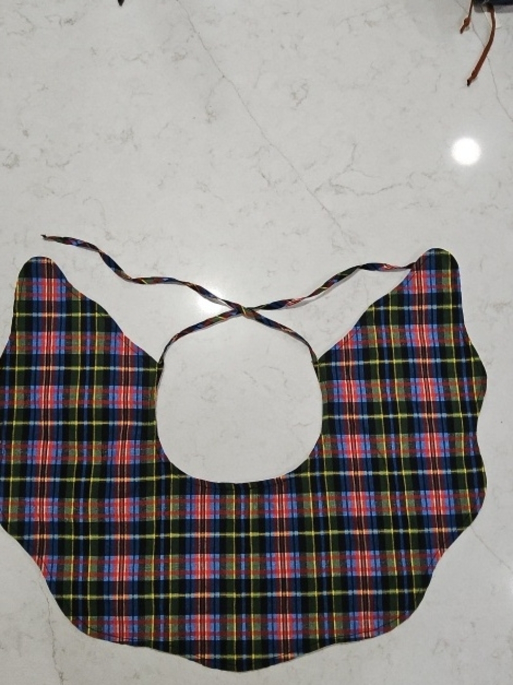 Ganni Multicolor Plaid Bib with Ties